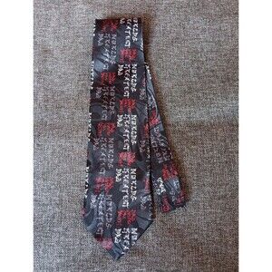 Tie 70s 80s 90s Y2K Mens Roberto Cellini Black White Red 4 Wide 57 Long